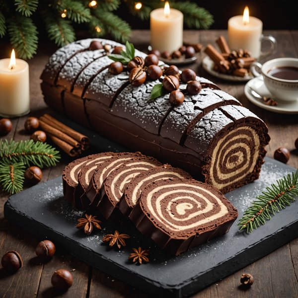 Quels sont les secrets pour une bûche de Noël au chocolat et marrons?