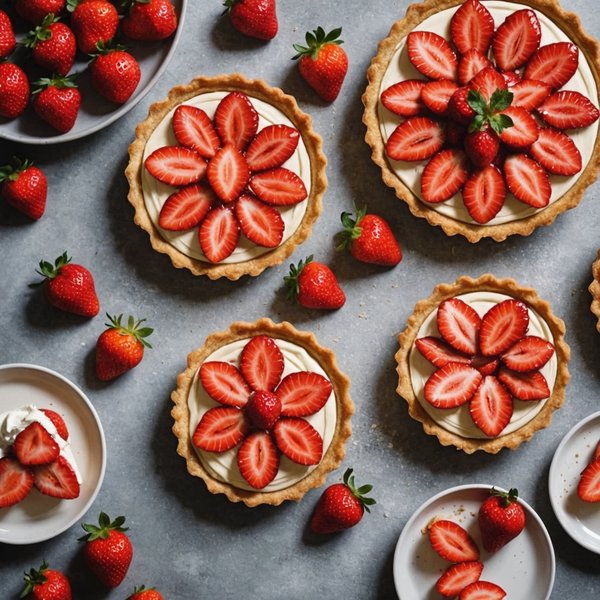 Quelle est la méthode pour des tartes aux fraises avec une crème pâtissière légère?